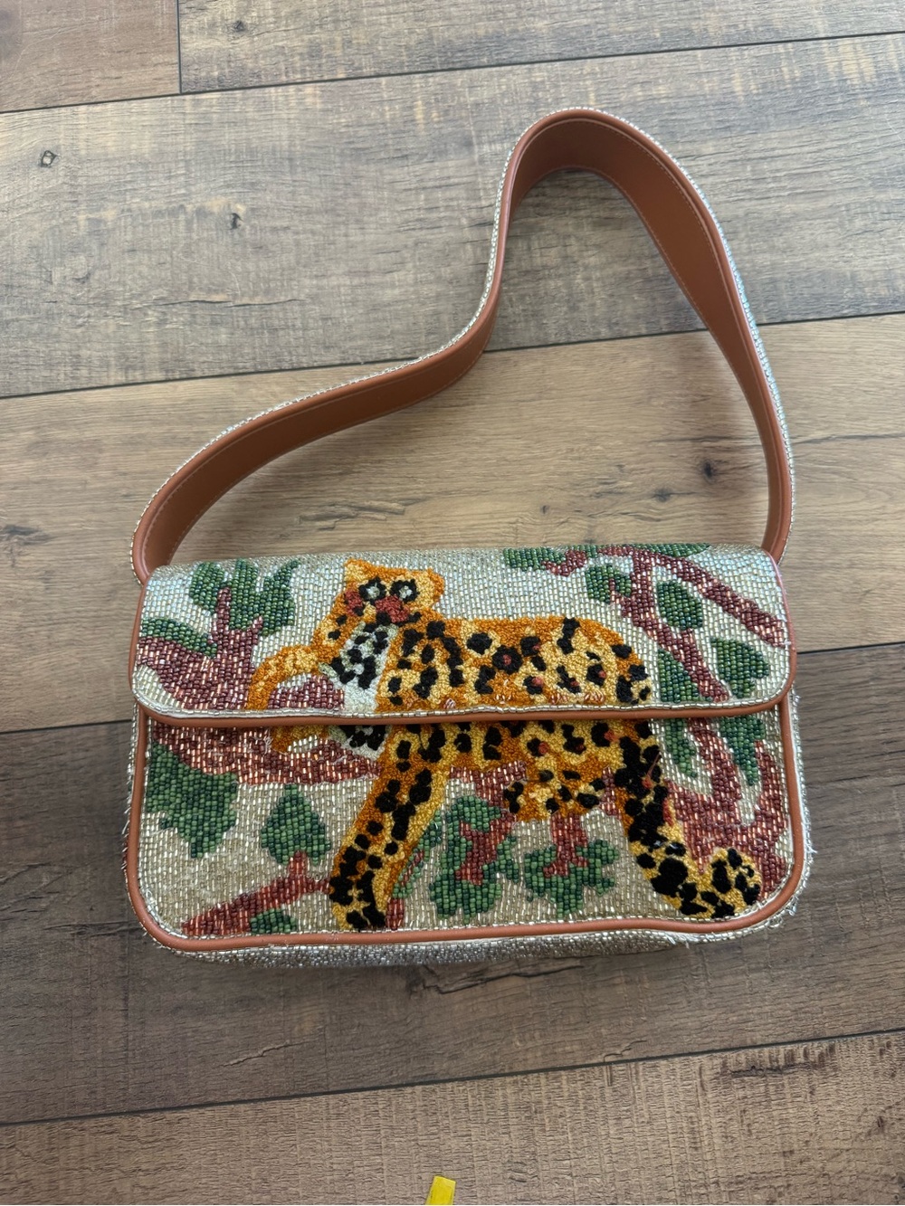 Staud Tommy jungle leopard bag